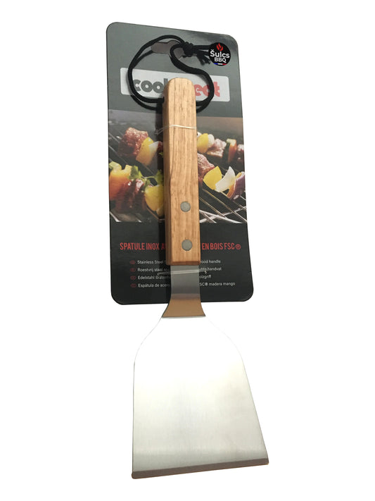 Spatule Inox pour plancha et grillades en bois FSC
