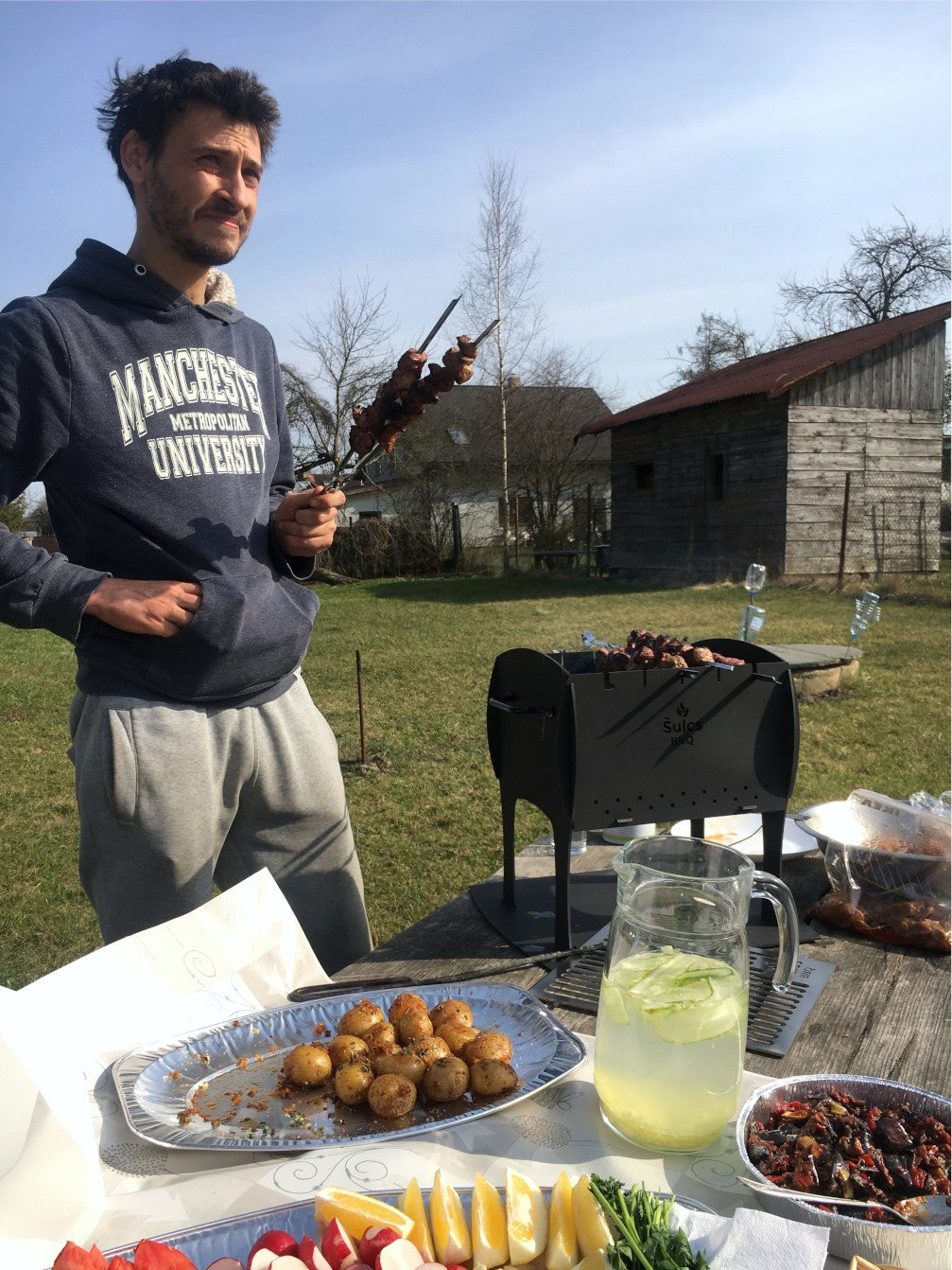 Barbecue de table / transportable - Modèle S - Acier Brut -