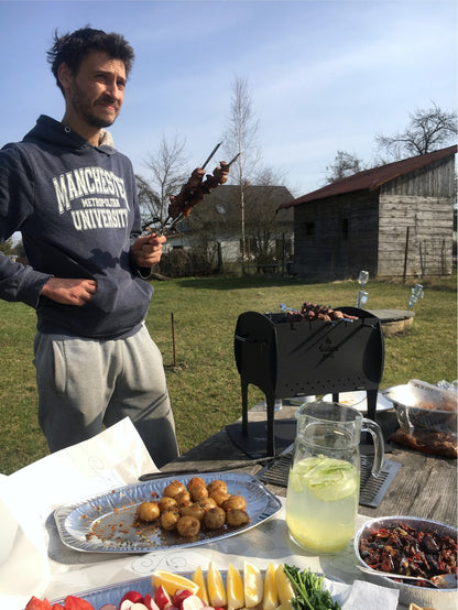 Barbecue de table / transportable - Modèle S - Acier Brut -