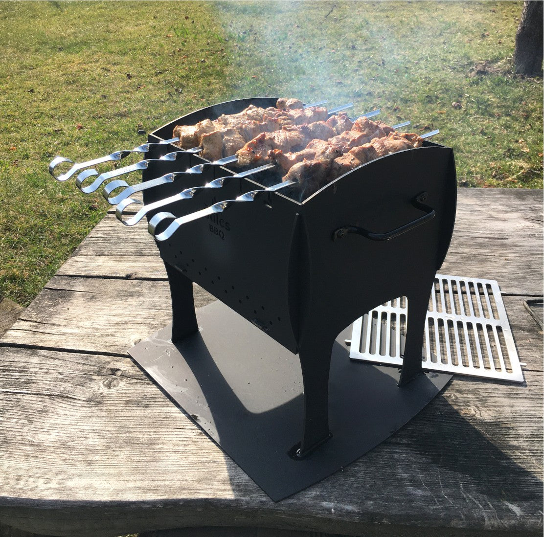 Barbecue de table / transportable - Modèle S - Acier Brut -