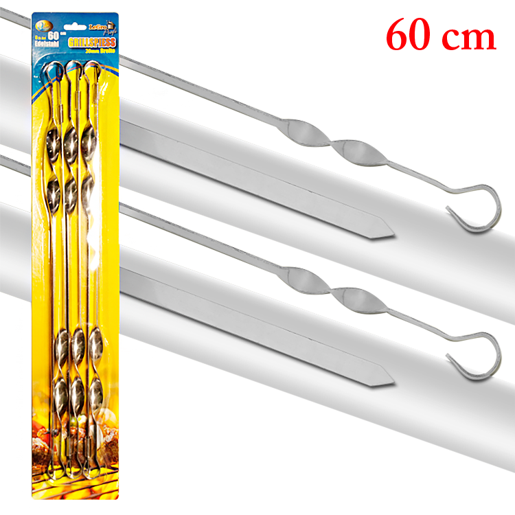 Brochettes 60x2 cm - 2mm - Lot de 6