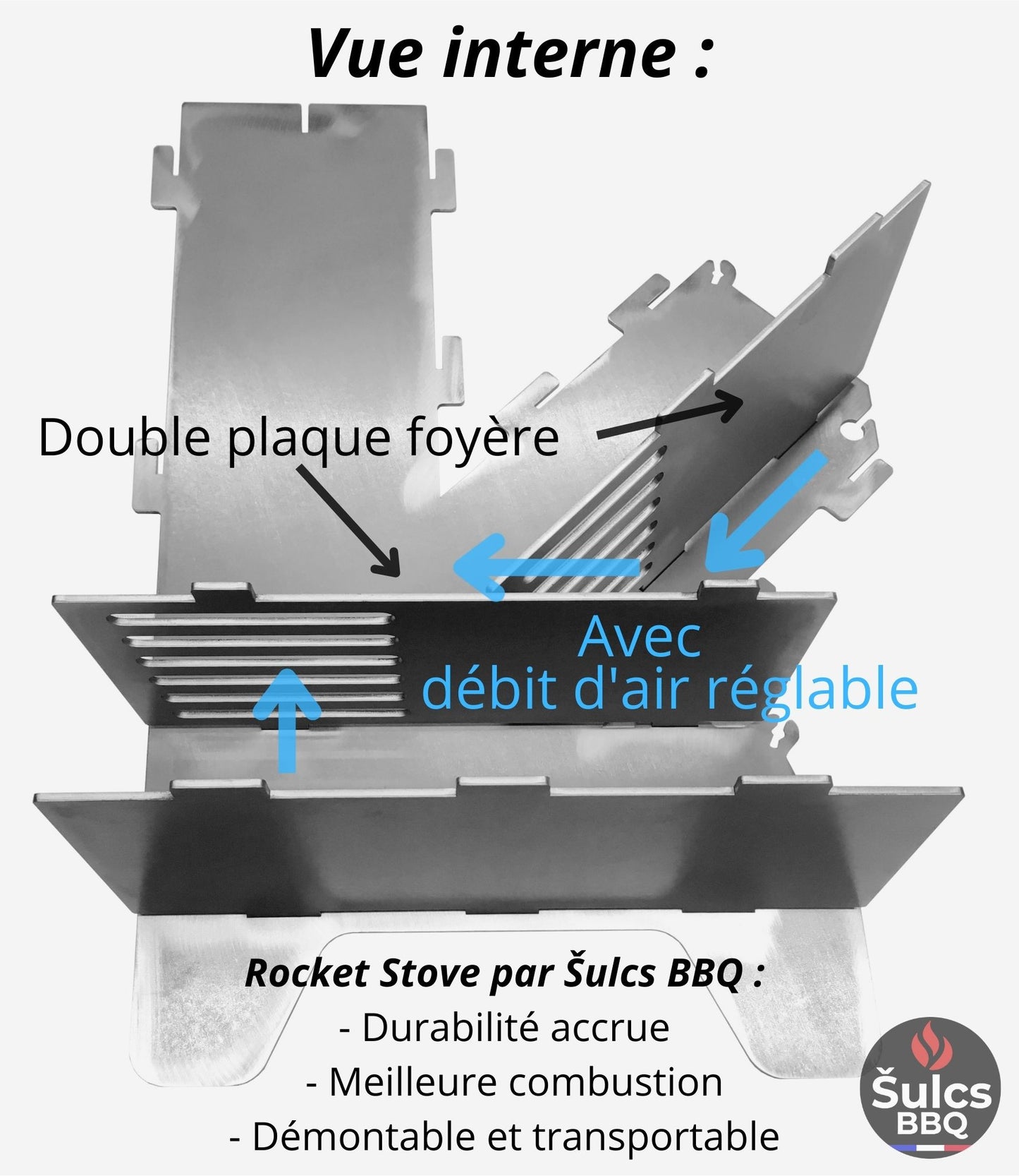 Petit Rocket Stove transportable Šulcs BBQ