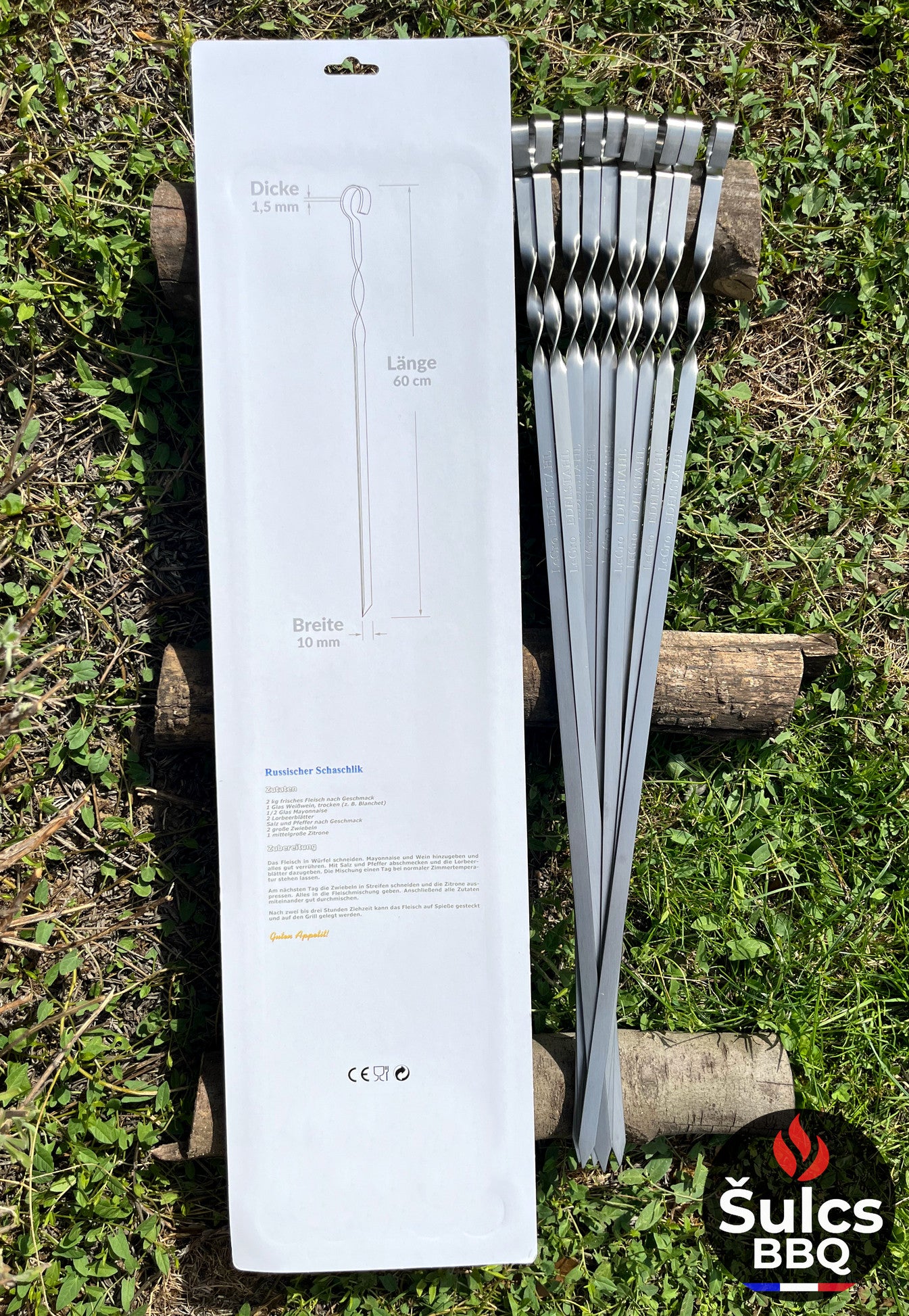 Stainless steel skewers 40 / 50 / 60 cm