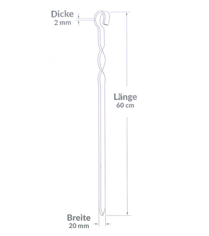 Brochettes 60x2 cm - 2mm - Lot de 6