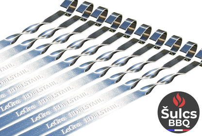 20x Brochettes Inox 50 cm avec pochette de rangement