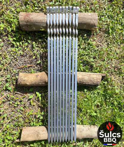 20x Stainless Steel Skewers 60cm with Fabric Storage Case